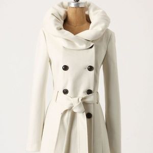Anthropologie Elevenses White Runway Lapel Coat